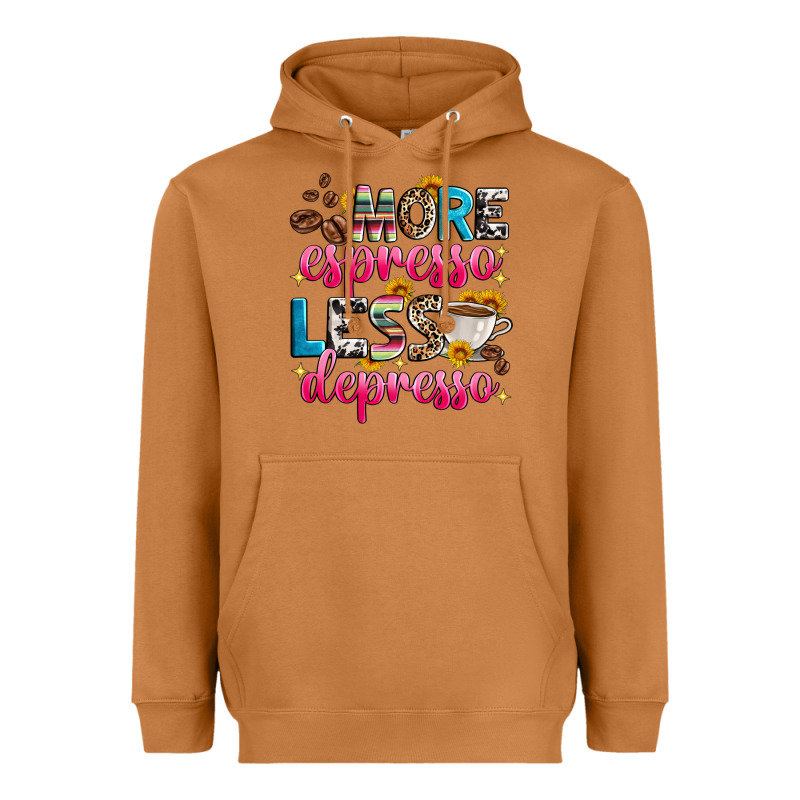 More Espresso Less Depresso Heavyweight Hoodie by Zillion Design Studio | Teevron
