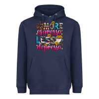 Navy more espresso less depresso Heavyweight Hoodie - Zillion Design Studio
