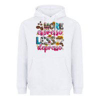 White more espresso less depresso Heavyweight Hoodie - Zillion Design Studio