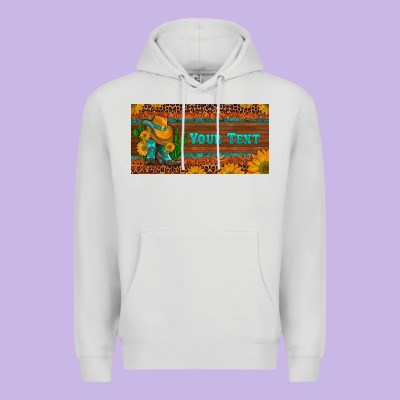Preview Custom Cowboy Boots Sunflowers And Cactus License Plate Premium Hoodie Designed By Artiststas