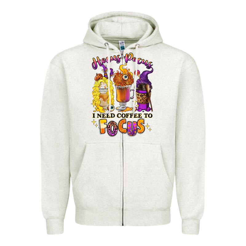 Hocus Pocus I Need Coffee To Focus Zipper Hoodie by RanaPortraitStore | Teevron
