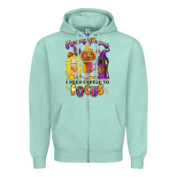 Seafoam Hocus pocus i need coffee to focus Zipper Hoodie - RanaPortraitStore