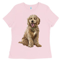 Bubblegum Pink goldendoodle Ladies Tee - BarkalooDesign