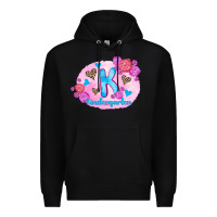 Black back to school flowers kindergarten 3200x2400 Premium Hoodie - AdoDesignShop