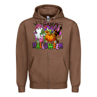 Chestnut Happy Halloween Zipper Hoodie - RanaPortraitStore