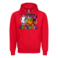 Red Happy Halloween Zipper Hoodie - RanaPortraitStore