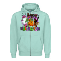Seafoam Happy Halloween Zipper Hoodie - RanaPortraitStore