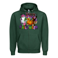 Sports Green Happy Halloween Zipper Hoodie - RanaPortraitStore