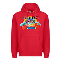 Red back to school hello first grade 3200x2400 Premium Hoodie - AdoDesignShop