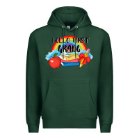 Sports Green back to school hello first grade 3200x2400 Premium Hoodie - AdoDesignShop