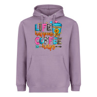 Lavender life happens coffee helps Heavyweight Hoodie - Zillion Design Studio