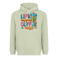 Matcha life happens coffee helps Heavyweight Hoodie - Zillion Design Studio