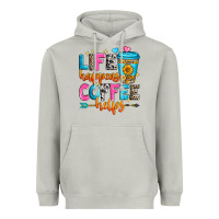 Moon Dust life happens coffee helps Heavyweight Hoodie - Zillion Design Studio