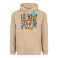 Mushroom life happens coffee helps Heavyweight Hoodie - Zillion Design Studio