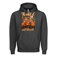 Charcoal Heather Thankful grateful and Blessed black boy sneakers Zipper Hoodie - RanaPortraitStore