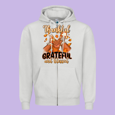 Zipper Hoodie Thankful grateful and Blessed black boy sneakers