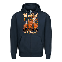 Navy Thankful grateful and Blessed black boy sneakers Zipper Hoodie - RanaPortraitStore