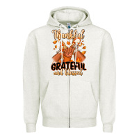 Oatmeal Heather Thankful grateful and Blessed black boy sneakers Zipper Hoodie - RanaPortraitStore