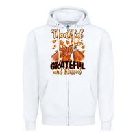 White Thankful grateful and Blessed black boy sneakers Zipper Hoodie - RanaPortraitStore