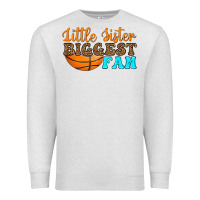 Oatmeal Heather little sister biggest fan Premium Sweatshirt - HRA Design Shop