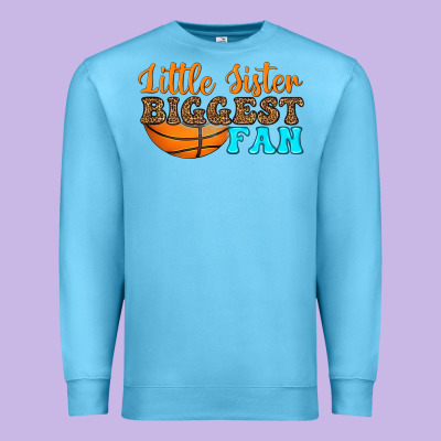 Little Sister Biggest Fan Premium Sweatshirt Designed By Hra Design Shop