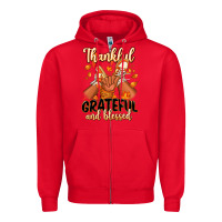 Red Thankful grateful and Blessed black baby girl Zipper Hoodie - RanaPortraitStore