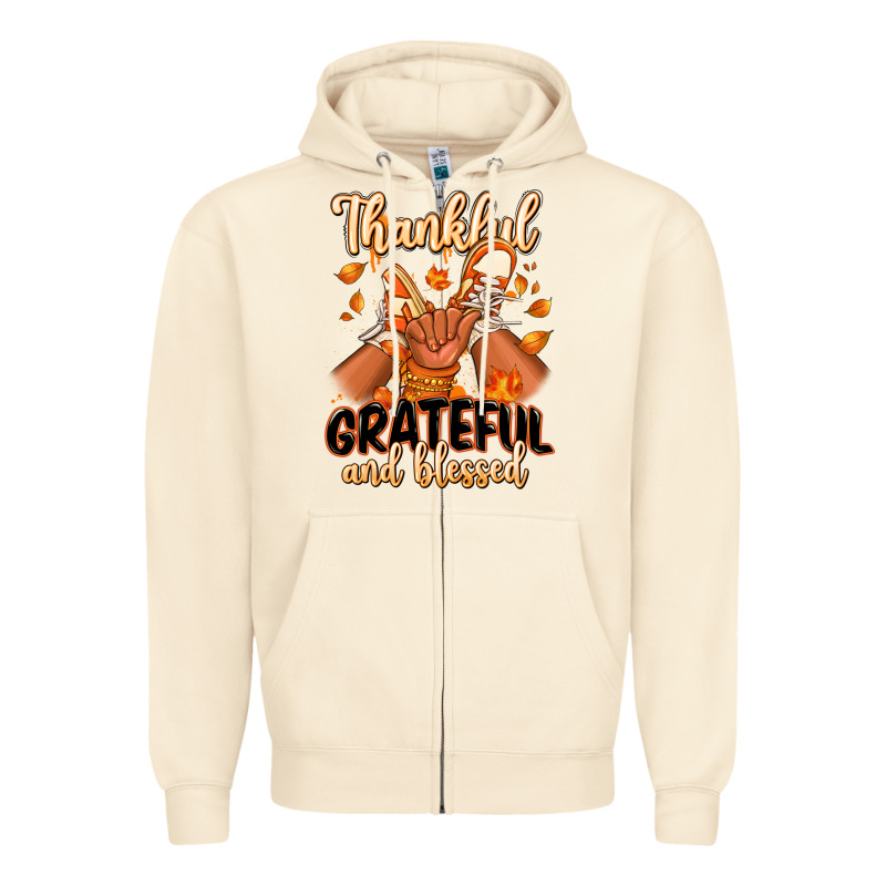 Thankful Grateful And Blessed Black Baby Girl Zipper Hoodie by RanaPortraitStore | Teevron