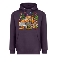 Plum Mexican Gnome Truck Heavyweight Hoodie - texasbilliewilder