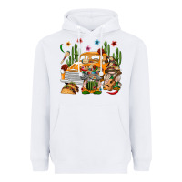 White Mexican Gnome Truck Heavyweight Hoodie - texasbilliewilder