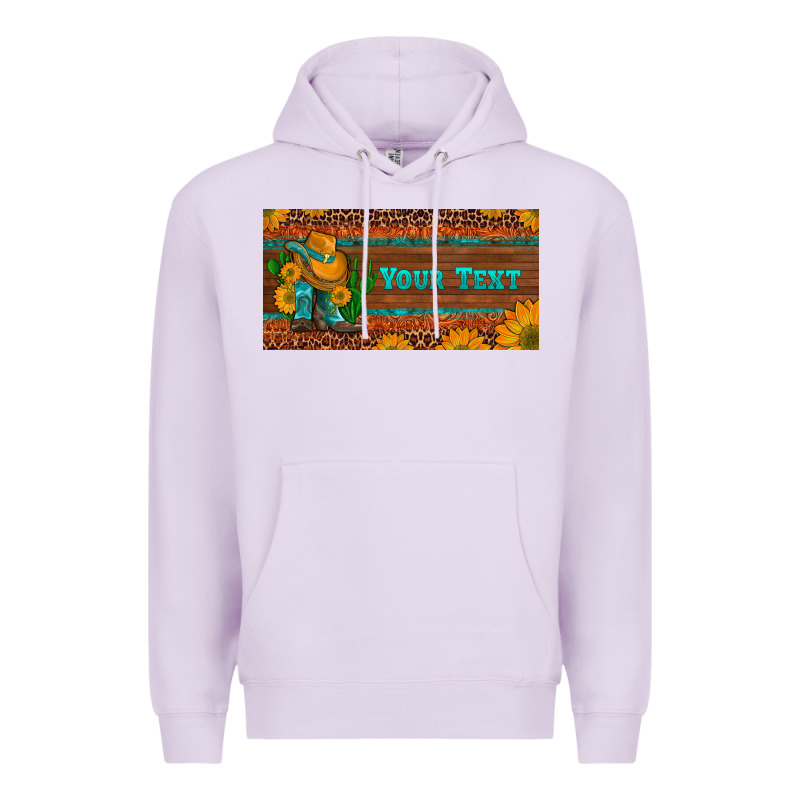 (preview)custom Cowboy Boots Sunflowers And Cactus License Plate Premium Hoodie by Artiststas | Teevron