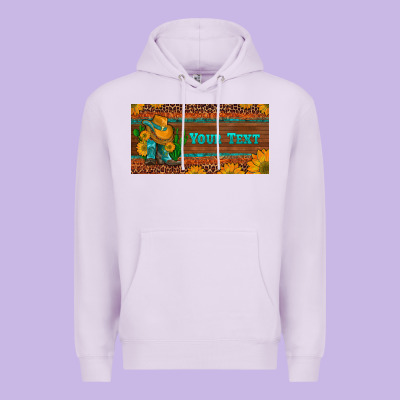(preview)custom Cowboy Boots Sunflowers And Cactus License Plate Premium Hoodie Designed By Artiststas