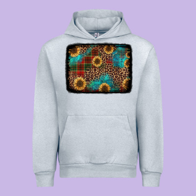 Christmas Sunflowers And Buffalo Plaid Background Urban Hoodie Designed By Jasminsmagicworld