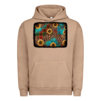 Pigment Burro christmas sunflowers and buffalo plaid background Urban Hoodie - Jasminsmagicworld