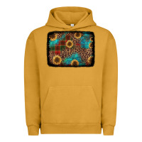 Pigment Peanut Butter christmas sunflowers and buffalo plaid background Urban Hoodie - Jasminsmagicworld