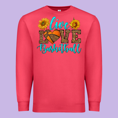 Live Love Basketball Premium Sweatshirt Designed By Hra Design Shop