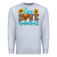 Heather Grey live love basketball Premium Sweatshirt - HRA Design Shop