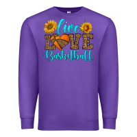 Purple live love basketball Premium Sweatshirt - HRA Design Shop