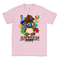 Bubblegum Pink messy bun autism mom Classic Tee - RanaPortraitStore