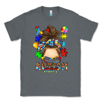 Charcoal Heather messy bun autism mom Classic Tee - RanaPortraitStore