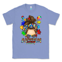 Colony Blue messy bun autism mom Classic Tee - RanaPortraitStore