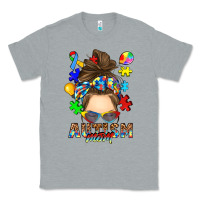 Heather Grey messy bun autism mom Classic Tee - RanaPortraitStore