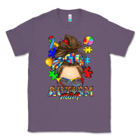 Lavender messy bun autism mom Classic Tee - RanaPortraitStore