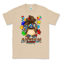 Mushroom messy bun autism mom Classic Tee - RanaPortraitStore