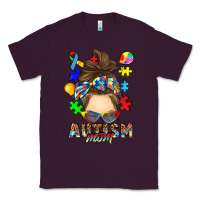 Plum messy bun autism mom Classic Tee - RanaPortraitStore