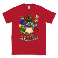 Red messy bun autism mom Classic Tee - RanaPortraitStore