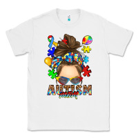 White messy bun autism mom Classic Tee - RanaPortraitStore