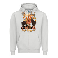 Dove Grey Thankful grateful and Blessed black man sneakers Zipper Hoodie - RanaPortraitStore
