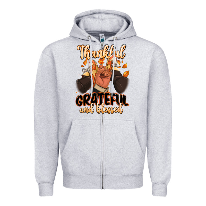 Thankful Grateful And Blessed Black Man Sneakers Zipper Hoodie by RanaPortraitStore | Teevron
