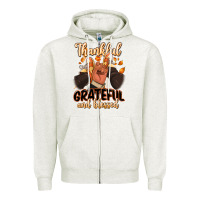 Oatmeal Heather Thankful grateful and Blessed black man sneakers Zipper Hoodie - RanaPortraitStore