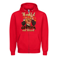 Red Thankful grateful and Blessed black man sneakers Zipper Hoodie - RanaPortraitStore